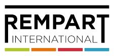 Logo de Rempart International avec des couleurs vives et le texte en noir.
