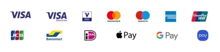 Moyens de paiements Logos de différentes méthodes de paiement : Visa, Mastercard, PayPal, et autres.